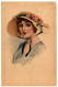 1.7.28 ITALY, BEAUTIFUL ILLUSTRATION, WOMAN WITH HAT, 1924, POSTCARD - 1900-1949