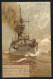 Künstler-Lithographie Raoul Frank: Deutschlands Seewehr, SMS Aegir, Küsten-Panzerschiff Der Odin-Klasse  - Guerra