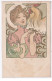 MUCHA Alphonse : Femme Au Coq - état (traces) - Mucha, Alphonse