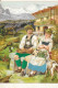 Illustration Couple De Tyroliens Avec Chèvres Et Cithare, Habits En Soie - Carte Gaufrée Non Circulée - Parejas