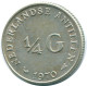 1/4 GULDEN 1970 ANTILLAS NEERLANDESAS PLATA Colonial Moneda #NL11660.4.E.A - Antille Olandesi