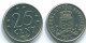 25 CENTS 1970 ANTILLAS NEERLANDESAS Nickel Colonial Moneda #S11471.E.A - Antille Olandesi