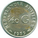 1/10 GULDEN 1959 NETHERLANDS ANTILLES SILVER Colonial Coin #NL12201.3.U.A - Niederländische Antillen