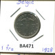1 FRANC 1928 DUTCH Text BELGIQUE BELGIUM Pièce #BA471.F.A - 1 Frank