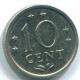 10 CENTS 1971 ANTILLES NÉERLANDAISES Nickel Colonial Pièce #S13459.F.A - Niederländische Antillen