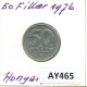 50 FILLER 1976 HUNGARY Coin #AY465.U.A - Hongarije