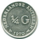 1/4 GULDEN 1970 NIEDERLÄNDISCHE ANTILLEN SILBER Koloniale Münze #NL11613.4.D.A - Antilles Néerlandaises