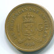 1 GULDEN 1990 NETHERLANDS ANTILLES Aureate Steel Colonial Coin #S12104.U.A - Antille Olandesi