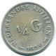 1/4 GULDEN 1956 ANTILLAS NEERLANDESAS PLATA Colonial Moneda #NL10903.4.E.A - Niederländische Antillen
