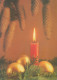 Happy New Year Christmas CANDLE Vintage Postcard CPSM #PAV512.A - Nouvel An