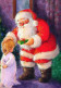 BABBO NATALE BAMBINO Natale Vintage Cartolina CPSM #PAK277.A - Santa Claus