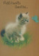GATTO KITTY Animale Vintage Cartolina CPSM #PAM118.A - Gatti