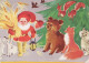 BABBO NATALE Buon Anno Natale GNOME Vintage Cartolina CPSM #PAY546.A - Santa Claus