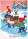 SANTA CLAUS Happy New Year Christmas GNOME Vintage Postcard CPSM #PAY149.A - Santa Claus