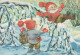 SANTA CLAUS Happy New Year Christmas GNOME Vintage Postcard CPSM #PAW408.A - Santa Claus