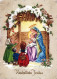 Vergine Maria Madonna Gesù Bambino Natale Religione Vintage Cartolina CPSM #PBP664.A - Vergine Maria E Madonne