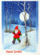 PÈRE NOËL Bonne Année Noël GNOME Vintage Carte Postale CPSM #PBO084.A - Santa Claus
