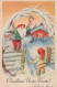 WEIHNACHTSMANN SANTA CLAUS Neujahr Weihnachten GNOME Vintage Ansichtskarte Postkarte CPSMPF #PKD314.A - Santa Claus