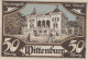 50 PFENNIG 1922 Stadt WITTENBURG Mecklenburg-Schwerin UNC DEUTSCHLAND #PJ060 - [11] Local Banknote Issues