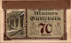70 HELLER 1920 Stadt MUTTERS Tyrol Österreich Notgeld Banknote #PI297 - [11] Emisiones Locales