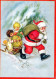 SANTA CLAUS ANGELS CHRISTMAS Holidays Vintage Postcard CPSM #PAK140.GB - Santa Claus