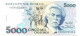 BRASIL 5000 CRUZEIROS 1993 UNC Paper Money Banknote #P10883.4 - [11] Emisiones Locales