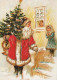 PAPÁ NOEL NIÑO NAVIDAD Fiesta Vintage Tarjeta Postal CPSM #PAK366.ES - Santa Claus