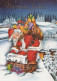 PAPÁ NOEL NAVIDAD Fiesta Vintage Tarjeta Postal CPSM #PAJ719.ES - Santa Claus
