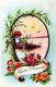 EASTER FLOWERS Vintage Postcard CPA #PKE164.GB - Ostern