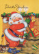 PÈRE NOËL Bonne Année Noël Vintage Carte Postale CPSM #PBL353.FR - Santa Claus