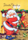 PÈRE NOËL Bonne Année Noël Vintage Carte Postale CPSM #PBL353.FR - Santa Claus