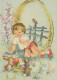 PASCUA NIÑOS HUEVO Vintage Tarjeta Postal CPSM #PBO276.ES - Pâques