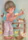 PÂQUES ENFANTS ŒUF Vintage Carte Postale CPSM #PBO277.FR - Easter
