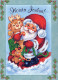 BABBO NATALE Buon Anno Natale Vintage Cartolina CPSM #PBL094.IT - Santa Claus