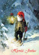 BABBO NATALE Buon Anno Natale Vintage Cartolina CPSM #PAU595.IT - Kerstman