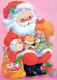 BABBO NATALE BAMBINO Natale Vintage Cartolina CPSM #PAK369.IT - Kerstman