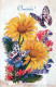 FLOWERS Vintage Ansichtskarte Postkarte CPA #PKE546.DE - Blumen