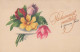 FLOWERS Vintage Ansichtskarte Postkarte CPA #PKE728.DE - Flowers