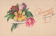 FLOWERS Vintage Ansichtskarte Postkarte CPA #PKE728.DE - Flores