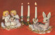Neujahr Weihnachten KERZE Vintage Ansichtskarte Postkarte CPSMPF #PKD967.DE - Nouvel An