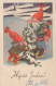 Neujahr Weihnachten GNOME Vintage Ansichtskarte Postkarte CPSMPF #PKD404.DE - Nouvel An