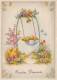 OSTERN HUHN EI Vintage Ansichtskarte Postkarte CPSM #PBO846.DE - Pâques