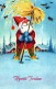 BABBO NATALE Buon Anno Natale Vintage Cartolina CPSMPF #PKG332.IT - Santa Claus