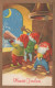 Buon Anno Natale GNOME Vintage Cartolina CPSMPF #PKG532.IT - Nouvel An