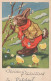 PASQUA POLLO UOVO BAMBINO Vintage Cartolina CPA #PKE294.IT - Easter