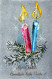 Buon Anno Natale CANDELA Vintage Cartolina CPSMPF #PKD098.IT - Nouvel An