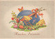 PASQUA POLLO UOVO Vintage Cartolina CPSM #PBO909.IT - Ostern