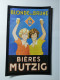 Cartonnage Publicitaire BLONDE Ou BRUNE BIERES MUTZIG  15 X 23,5 Cm Env - Advertising