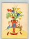 39416505 - Handgemalt Kinder Blumen Vase - Birthday