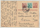 Schweiz Ganzsachen Postkarte Ziffer 10 C. Zürich 1949 Mit 2 Zusatzfrankaturen 5 + 10c., 2 Scans, Entier Postal - Entiers Postaux